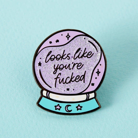 Punky Pins You're Fucked Crystal Ball Enamel Pin