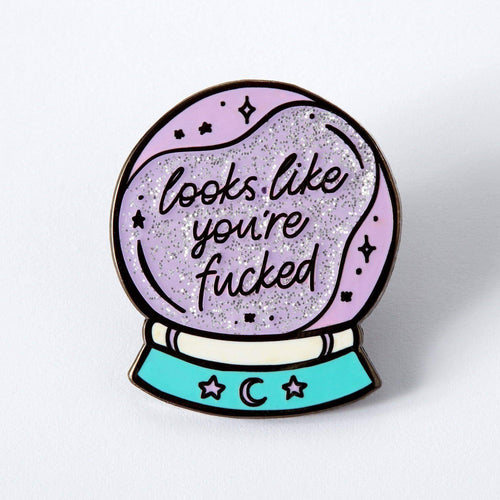 Punky Pins You're Fucked Crystal Ball Enamel Pin