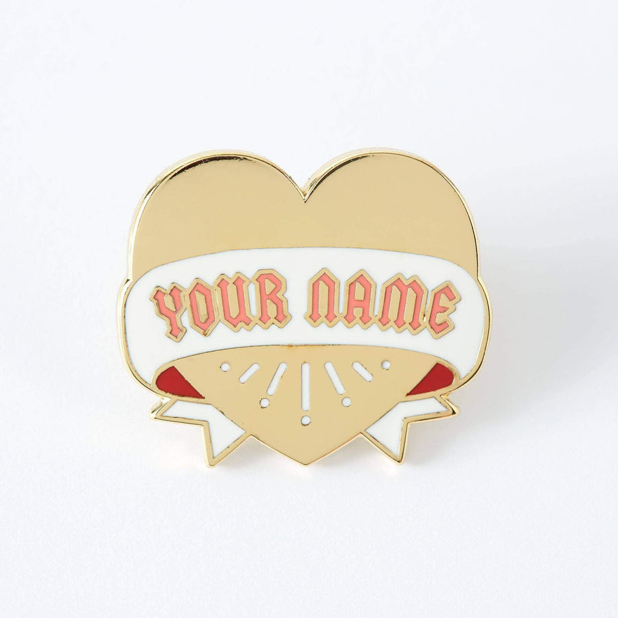 Punky Pins Your Name Heart Enamel Pin
