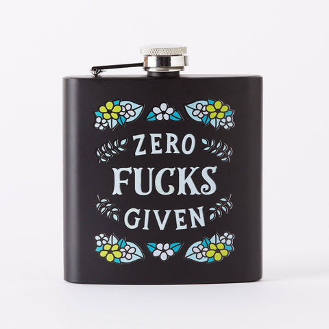 Punky Pins Zero Fucks Given Hip Flask