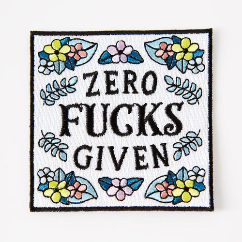 Zero Fucks Given Iron On Patch