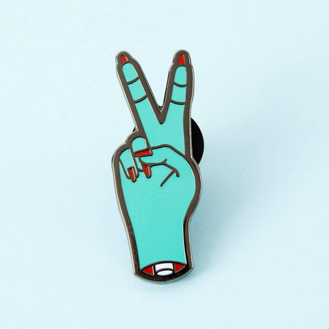 Punky Pins Zombie Peace Fingers Enamel Pin