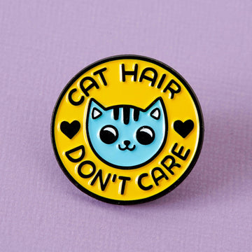punkypins Cat Hair Don't Care Soft Enamel Pin