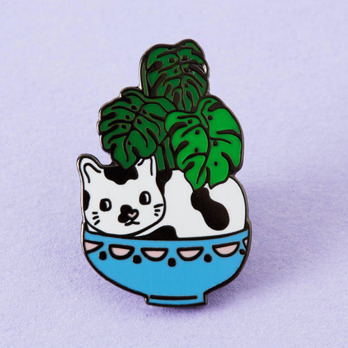 Cat Plant Enamel Pin