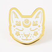 punkypins Crescent Moon Cat Gold Plated Pin