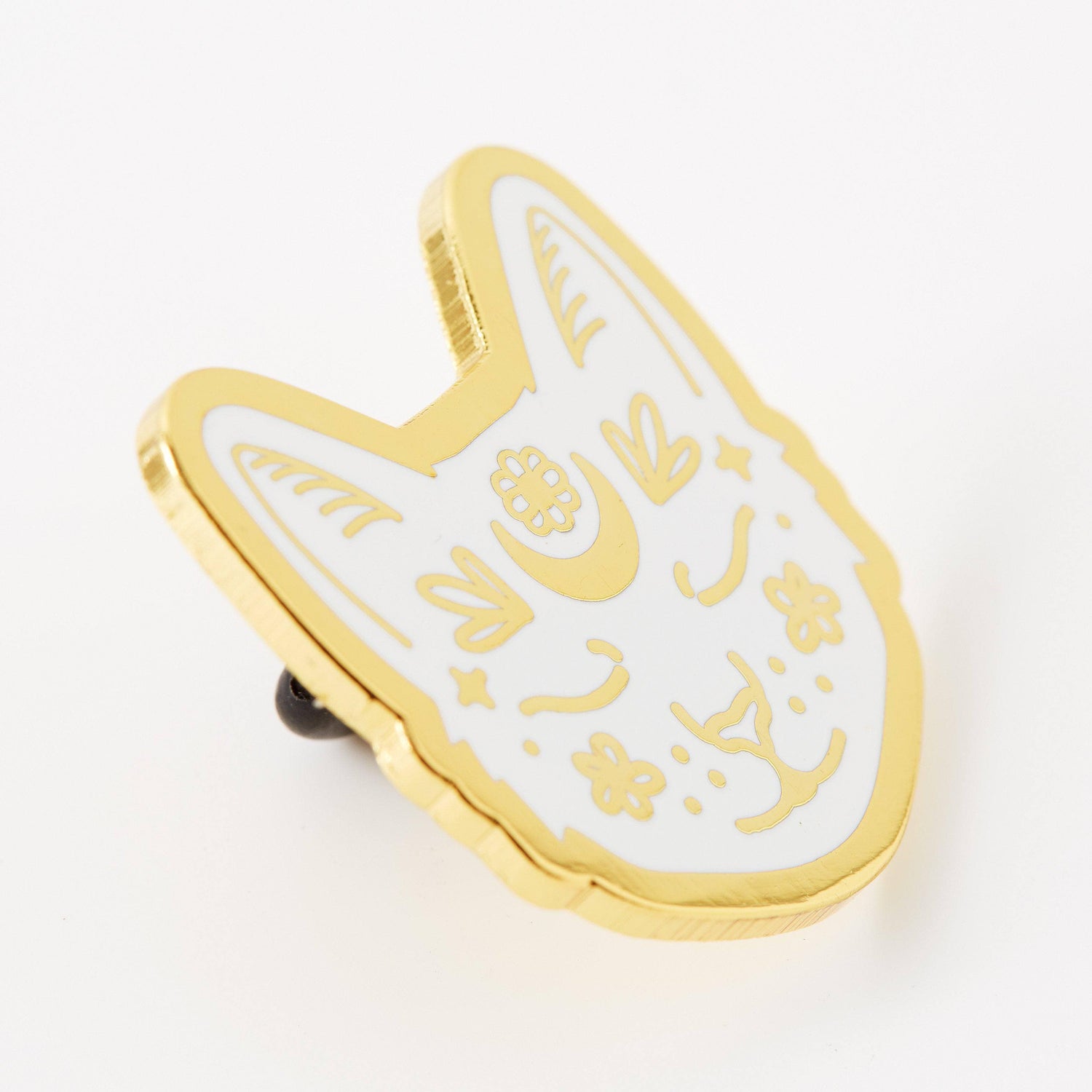 punkypins Crescent Moon Cat Gold Plated Pin