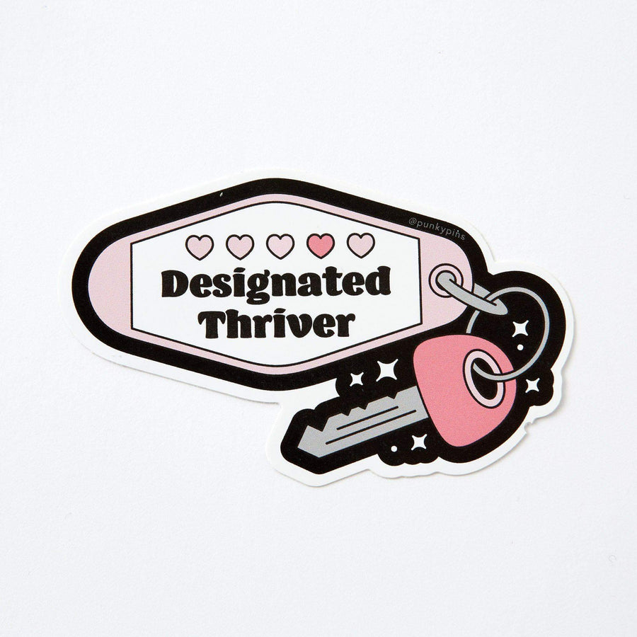 punkypins Designated Thriver Vinyl Laptop Sticker