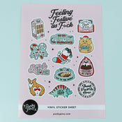 punkypins Festive As Fuck A5 Vinyl Sticker Sheet