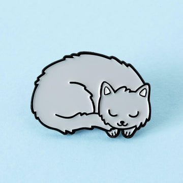punkypins Grey Kitty Soft Enamel Pin