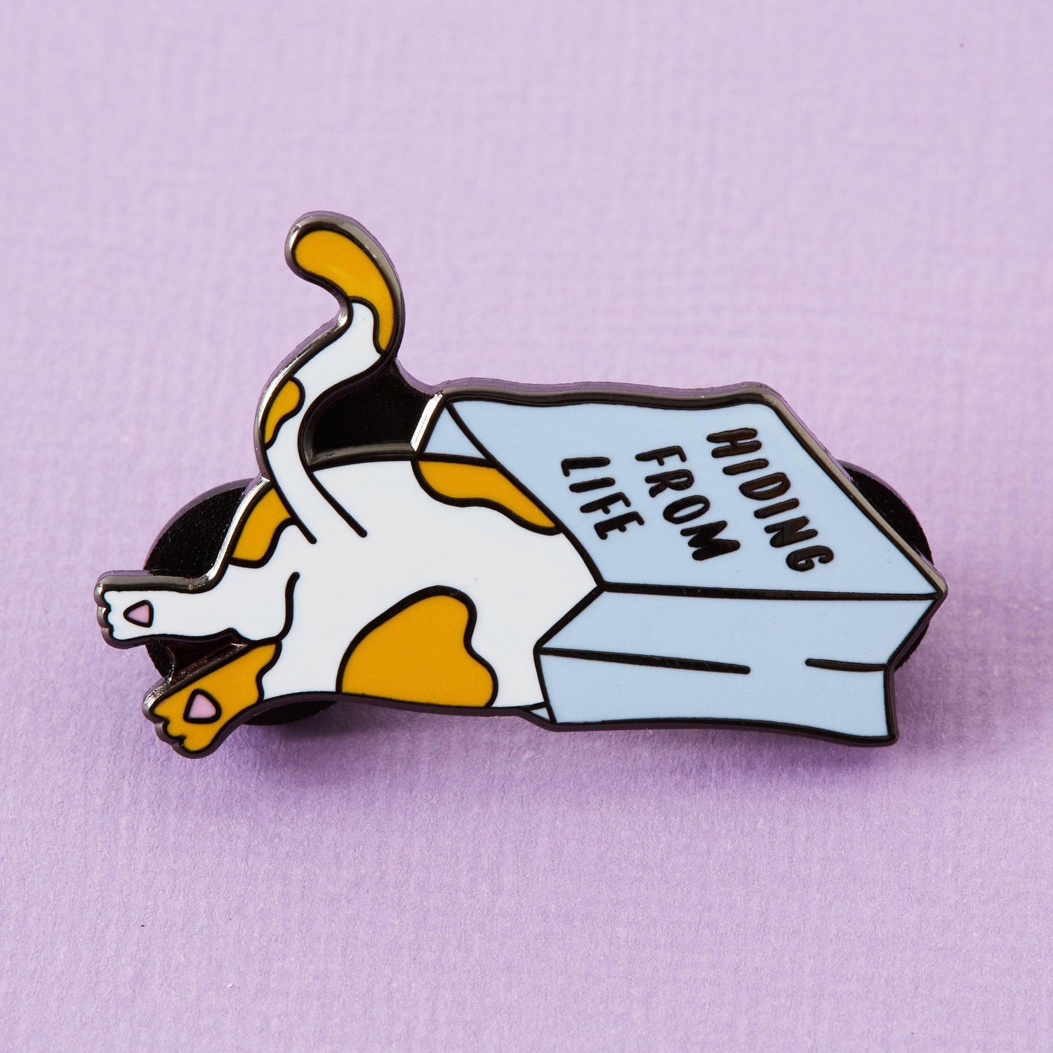 punkypins Hiding from Life Cat Enamel Pin