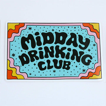 punkypins Midday Drinking Club Vinyl Laptop Sticker