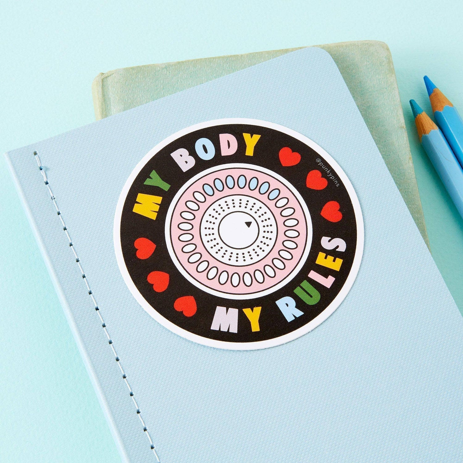 punkypins My Body My Rules Vinyl Laptop Sticker