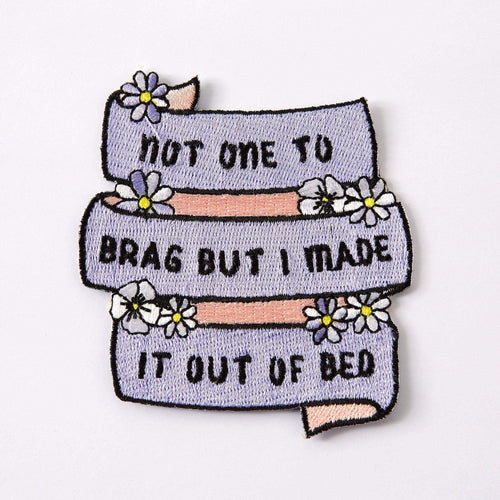 punkypins Not One To Brag Embroidered Iron On Patch