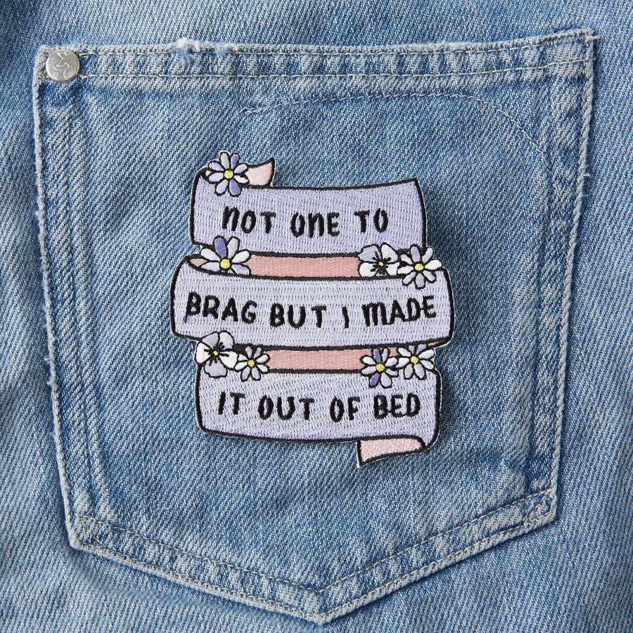 punkypins Not One To Brag Embroidered Iron On Patch