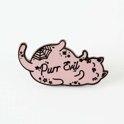 punkypins Purr Evil Pink Cat Enamel Pin