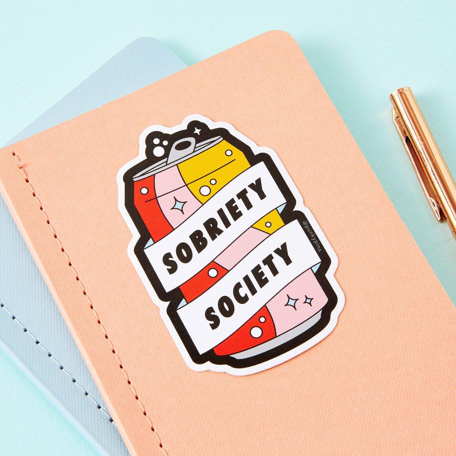 punkypins Sobriety Society Vinyl Laptop Sticker