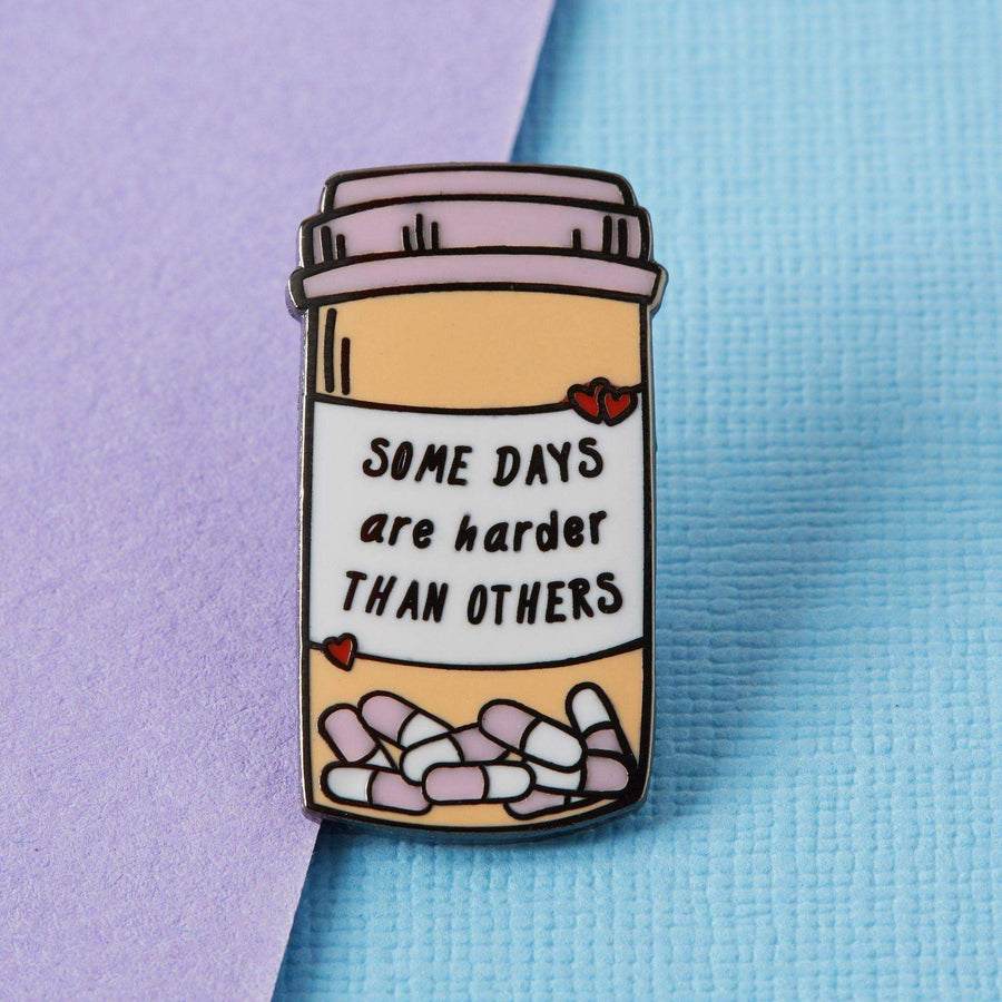 punkypins Some Days Are Harder Pills Enamel Pin