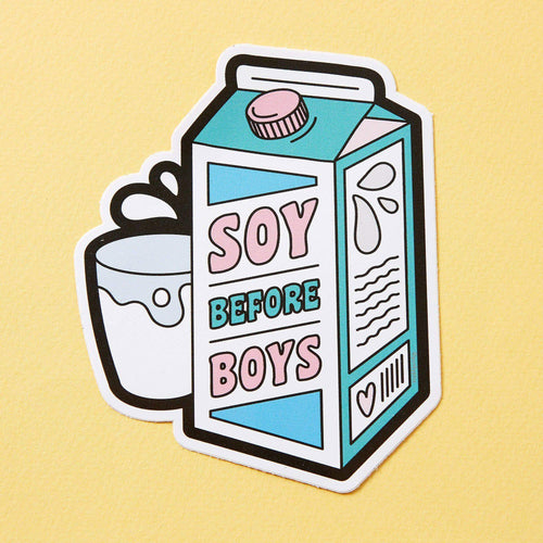 punkypins Soy Before Boys Vinyl Laptop Sticker