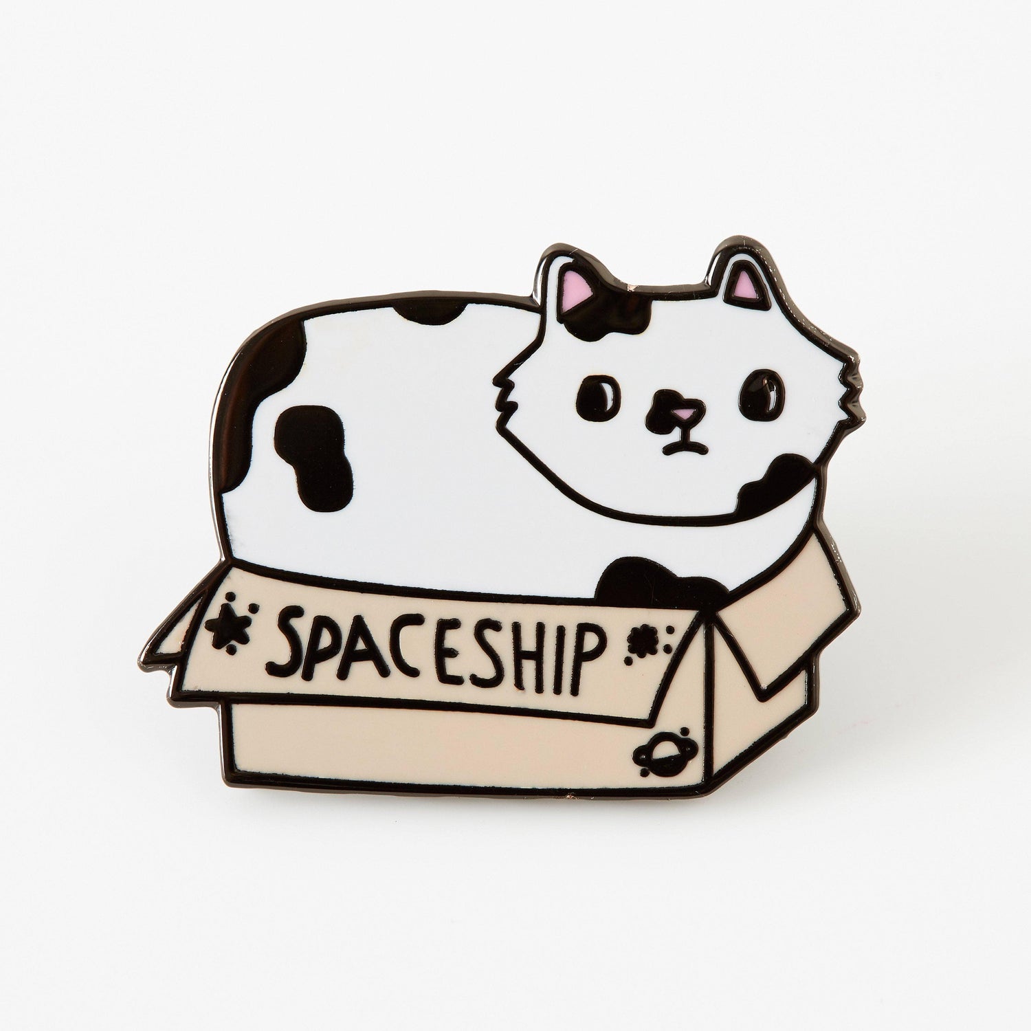 punkypins Spaceship Cat in a Box Enamel Pin