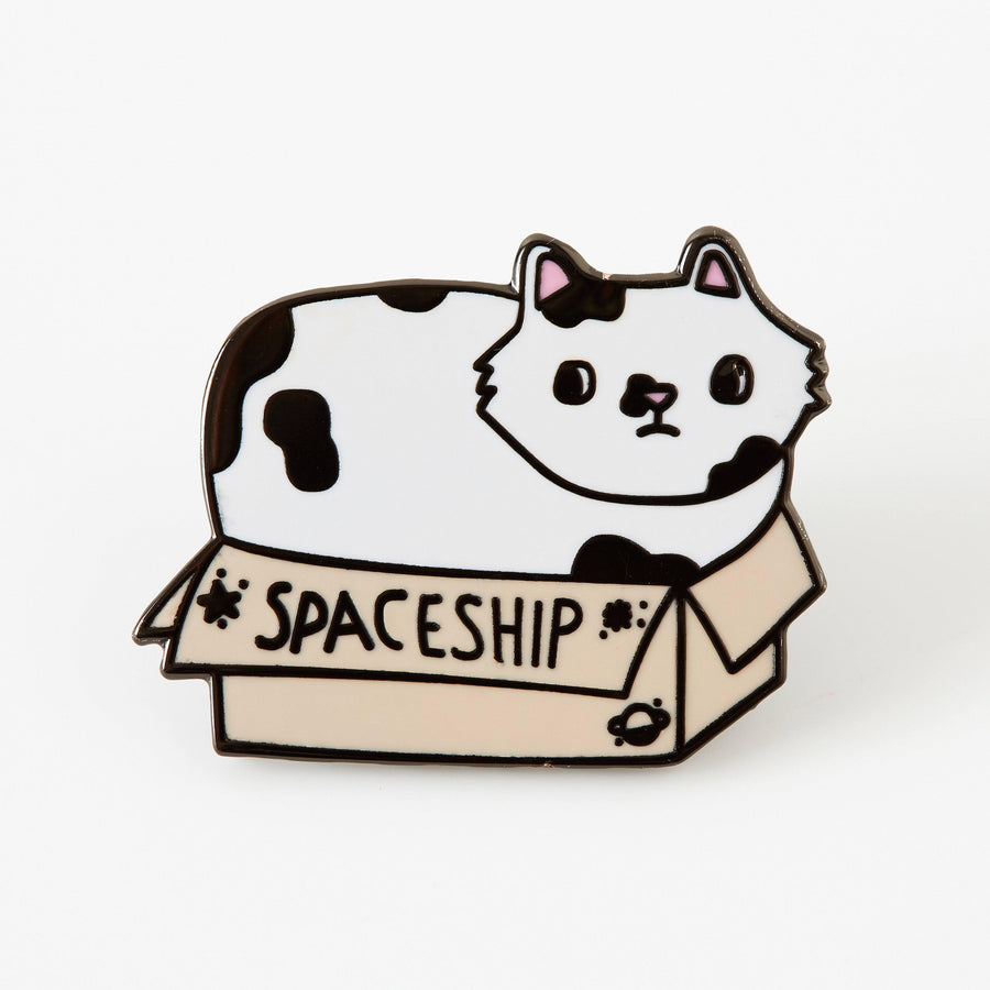 punkypins Spaceship Cat in a Box Enamel Pin