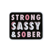 Strong Sassy and Sober Vinyl Laptop Sticker