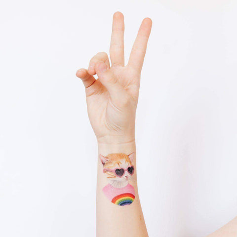 Rainbow Kitten Temporary Tattoos