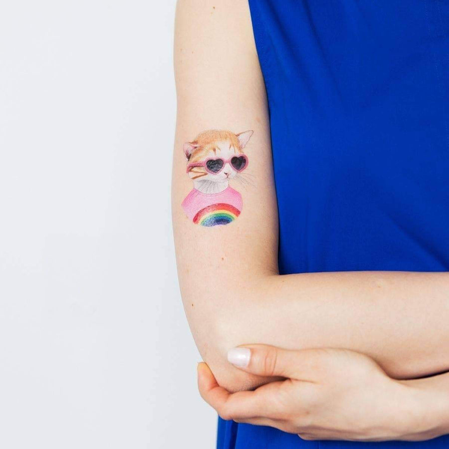 Rainbow Kitten Temporary Tattoos
